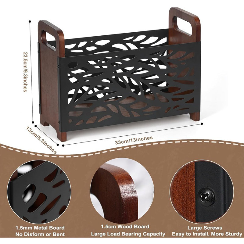 Magazine Holder,Wood Magazine Rack,Rustic Magazine File ...