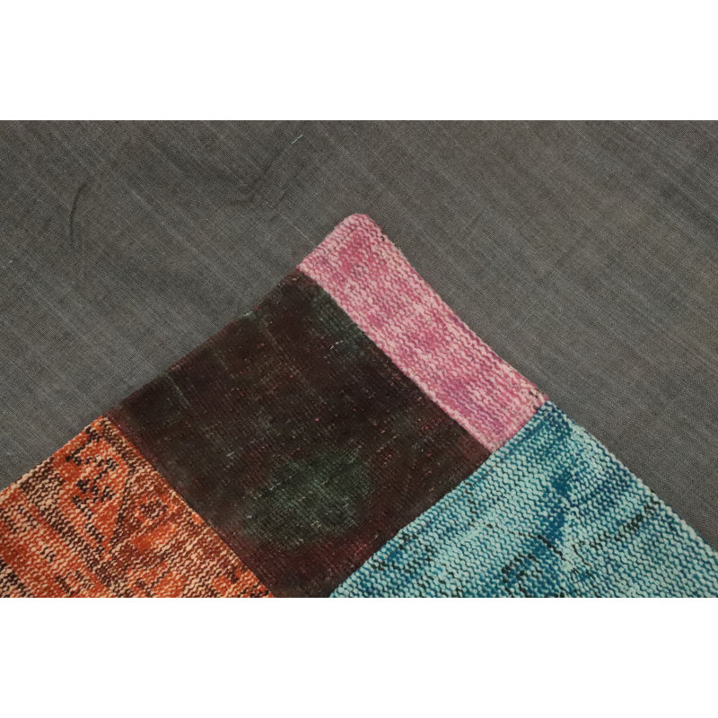 Multicolor Patchwork Distressed Area Rug 8x10