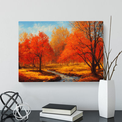 Autumn Forest Trees Vol.4 - Wrapped Canvas Painting