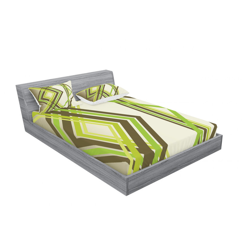 Ensemble de draps à motif de losanges, Ensemble de drap pour grand lit avec drap-housse