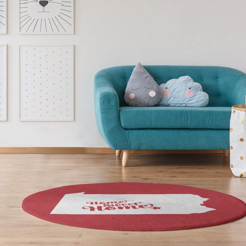 Tapis en poly-chenille harrisburg à la maison, Rond 5 pi