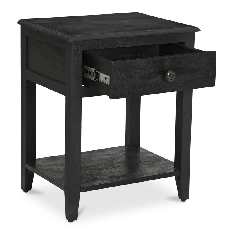 Table de chevet Delma noir antique