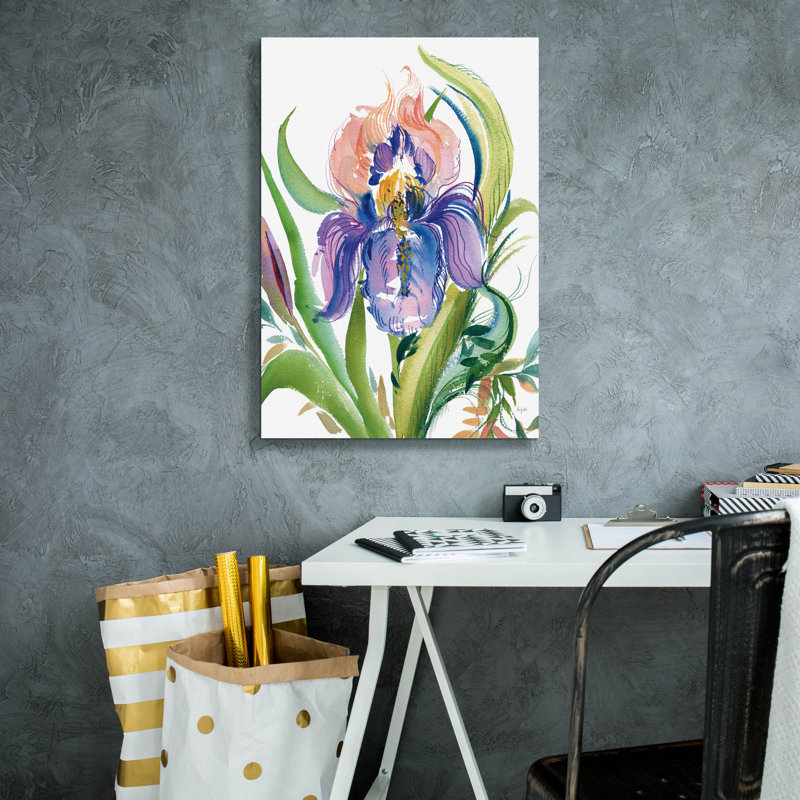 «Epis Graffiti», Wild Iris par Kristy riz, art mural sur toile, H 26 po x l 18 po x P 0,75 po