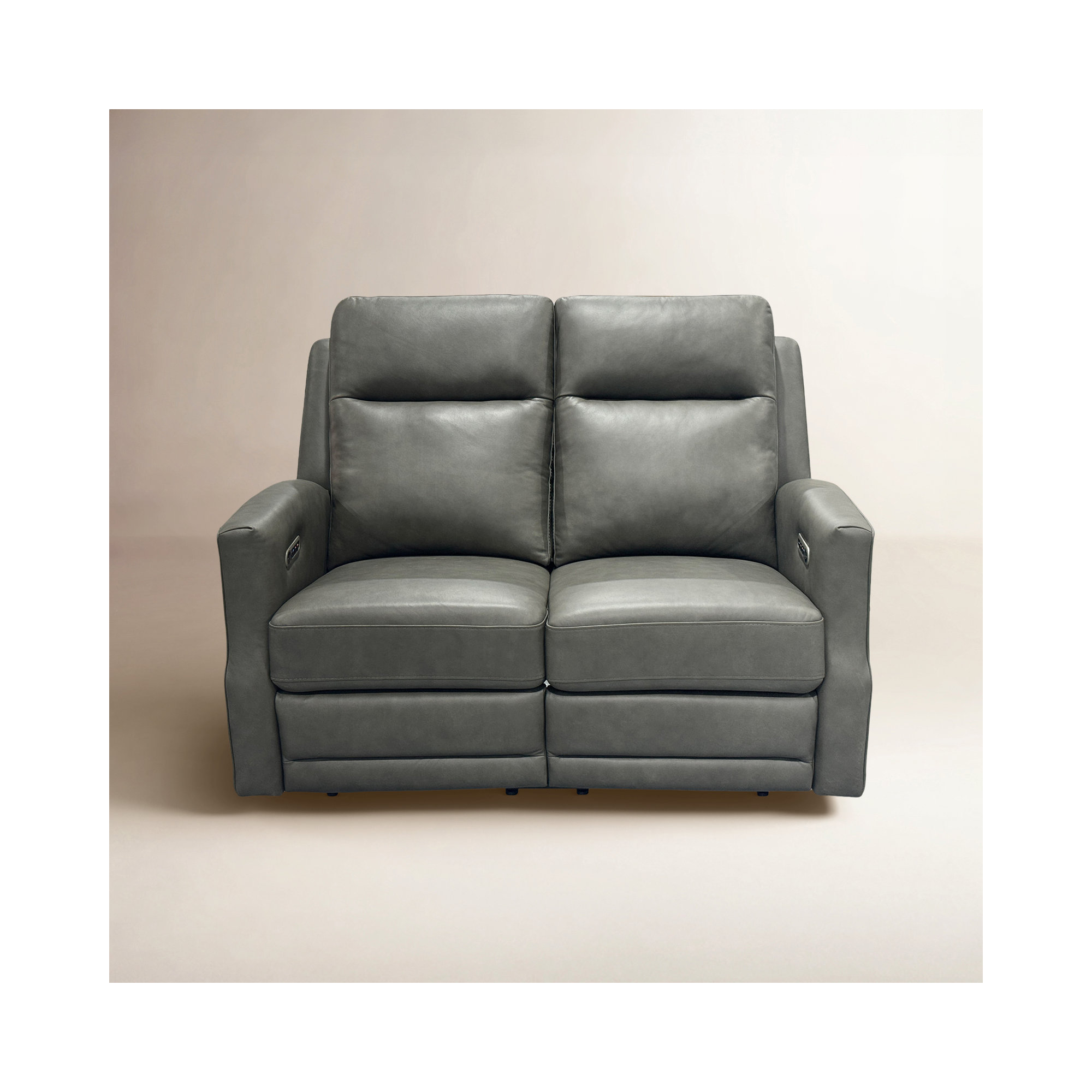 Henri Power Reclining Loveseat With Power Headrests & Lumbar, Gray