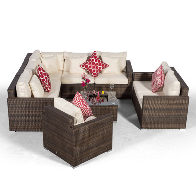 Yancey 5 Seater Rattan Corner Sofa Set