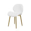 Modern Minimalist Teddy Dining Chairs Set of 2 with Sturdy Metal Legs and Comfortable Backrest, Suitable for Multiple Scenarios-251302878