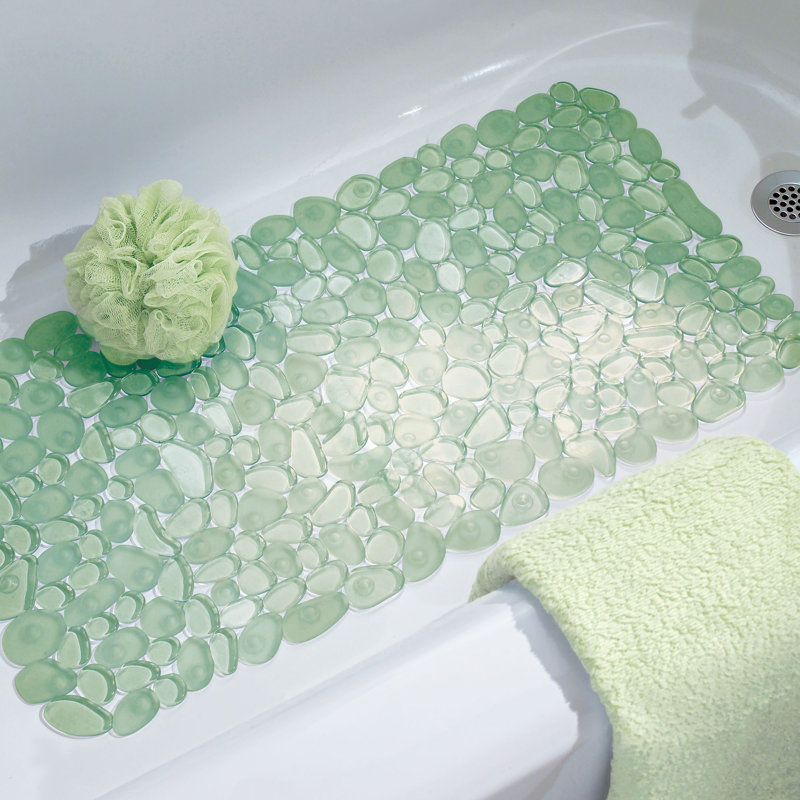 Sydni Plastic / Acrylic Non-Slip Shower Mat, Green