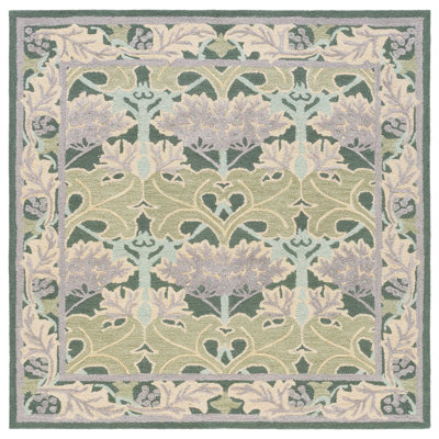 Tapis d'intérieur géométrique en laine, coton et viscose Earthly Treasures