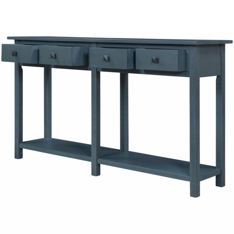 Console de table d'entrée Trissa, Bleu marine antique