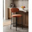 Upholstered Counter Stool with Metal Frame-546466104