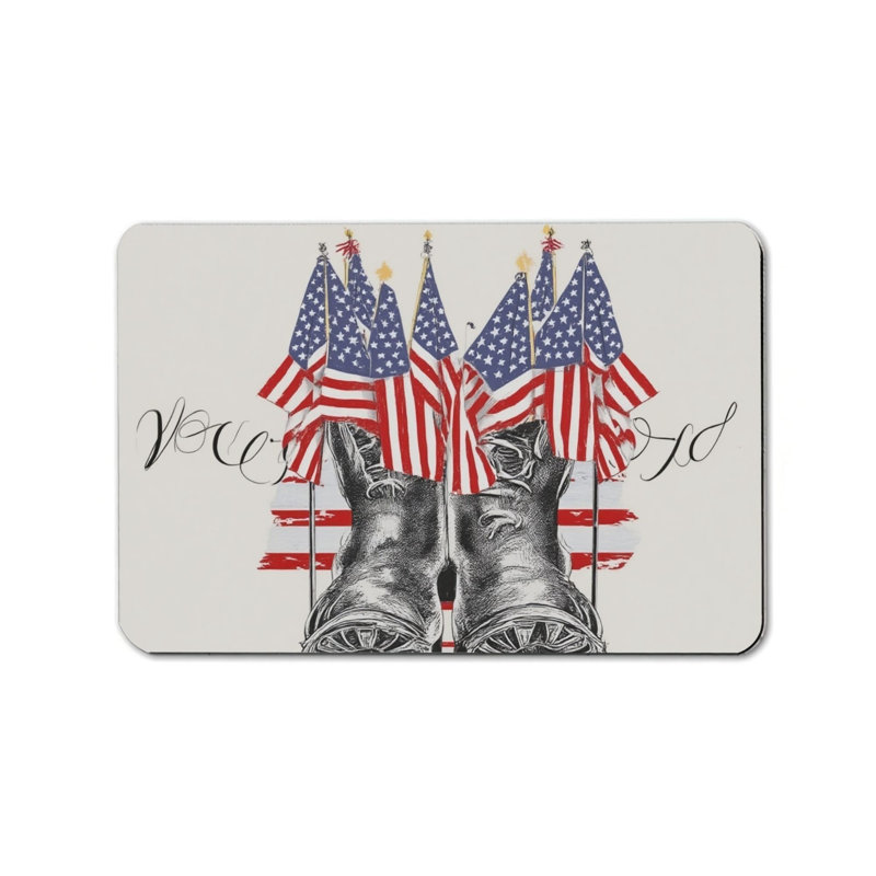 Tapis d'entrée bleu avec drapeau américain 24 po x 36 po Tapis d'entrée