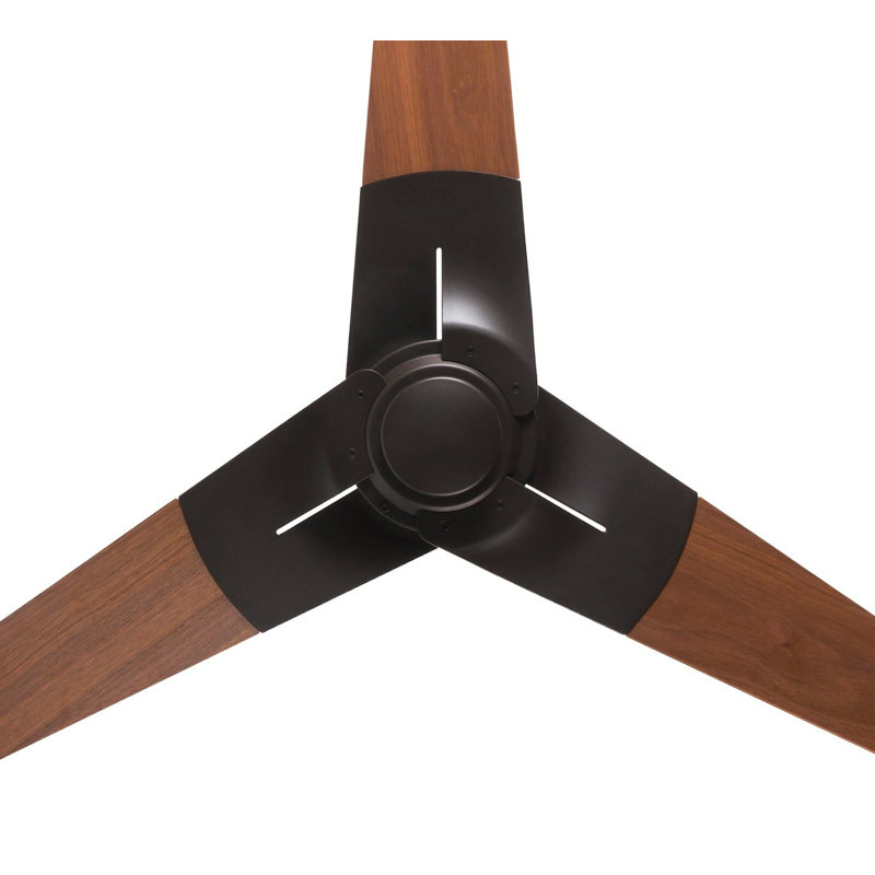 Torsion LED Downrod Ceiling Fan, Dark Bronze, Mahogany, Fan Speed and Light Control (3-wire)