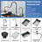 24 in Flying Rain Stainless Steel Waterfall Kitchen Sink with Faucet Single Bowl