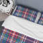 Tartan à carreaux bleu et rouge - Ensemble de housse de couette abstrait - Microfibre de polyester-877829588