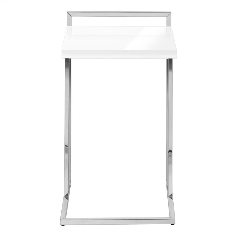 Table d'appoint, en forme de C, bout, côté, collation, salon, chambre à coucher, Blanc, Blanc