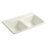 Delafield® Cape Dory 33" L x 22" W x 8-1/2" Top-Mount Double-Equal Kitchen Sink