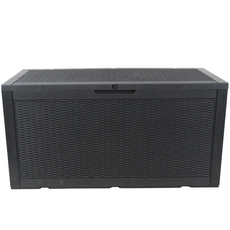 Ebern Designs 48'' W 100 Gallons Water Resistant Lockable Deck Box, Phantom Gray