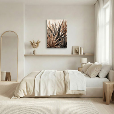«Gallery Wrap», art mural sur toile pour le salon, la chambre à coucher, le bureau ou le vestibule - décoration murale décorative avec plante du désert