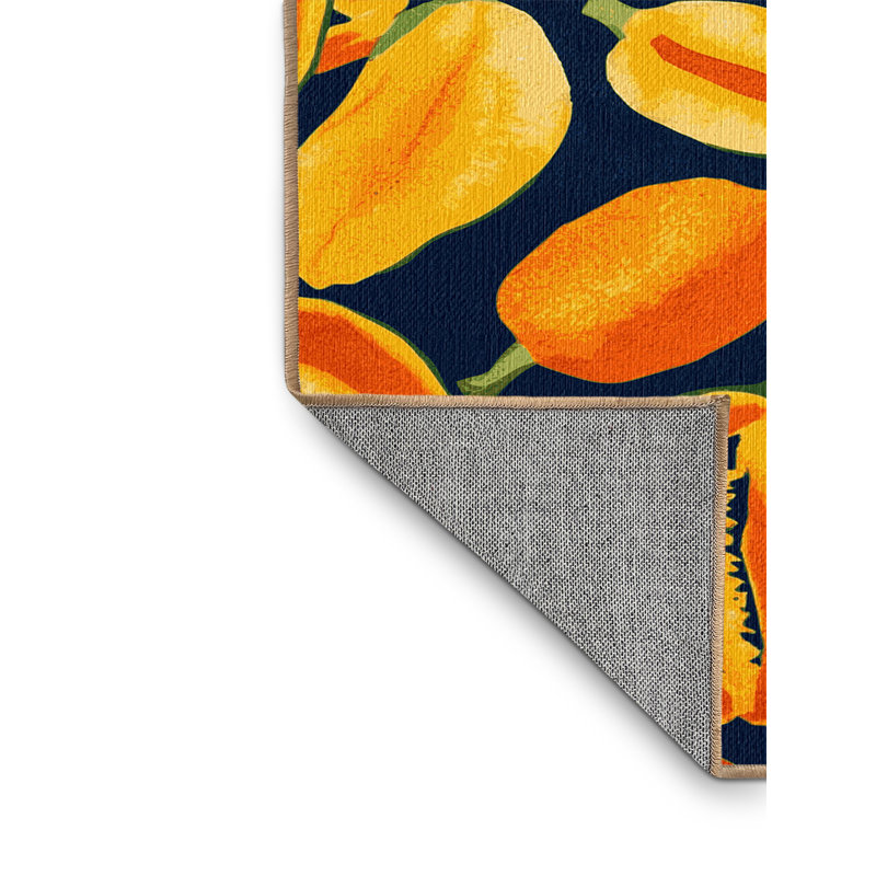  Tapis lavable papaye, Rectangle 5 pi x 7 pi