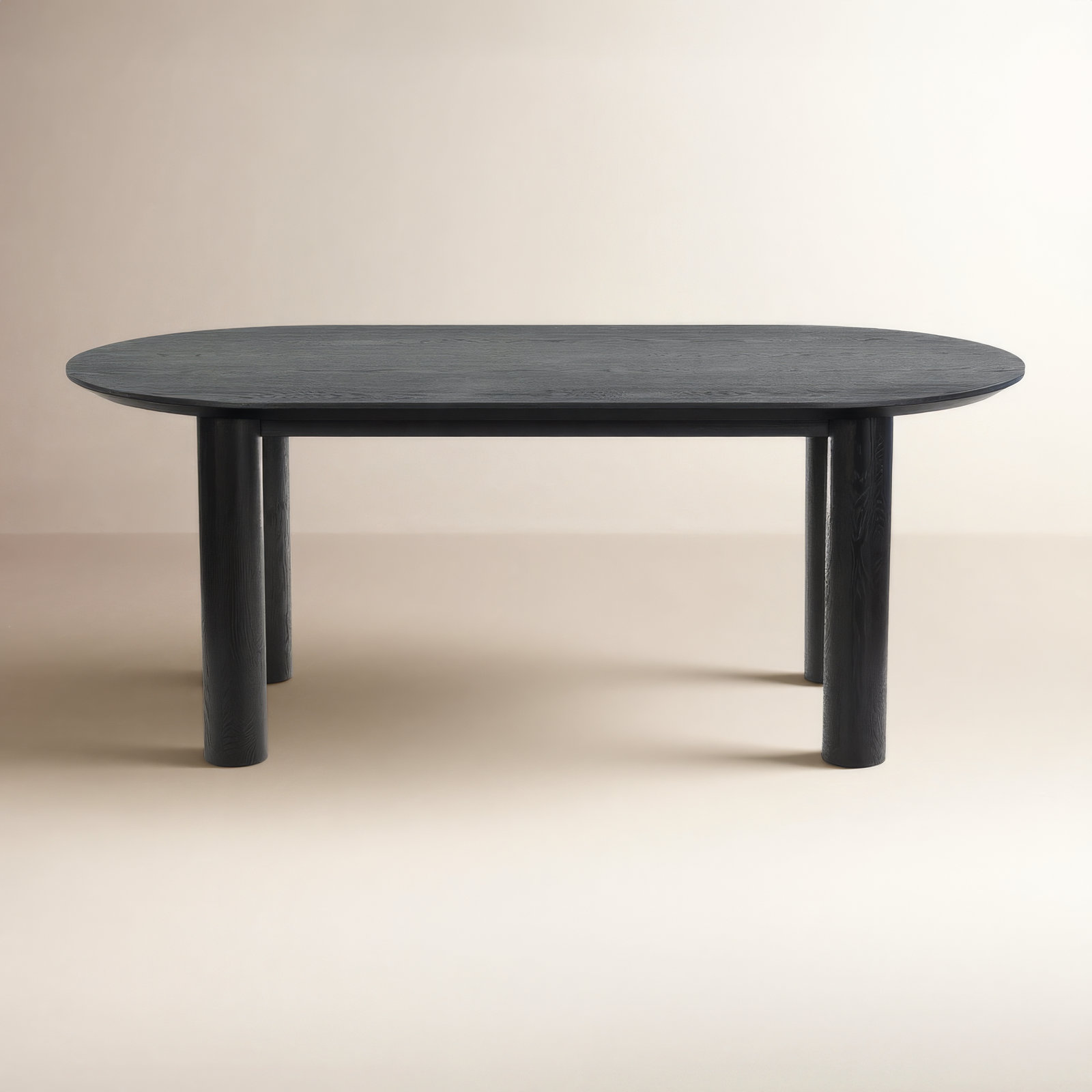 79" Oak Dining Table, Black