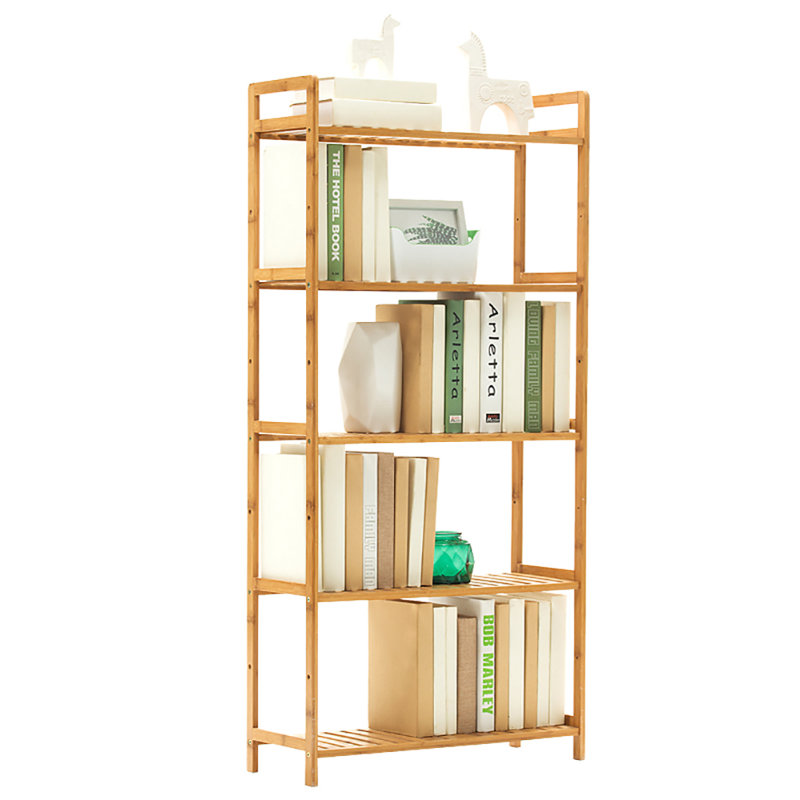 Multiple layers Wood Book Storage Shelf, (5 Shelves) 128"H x 50"W x 25"D