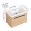 Ensemble de meuble-lavabo en chêne avec comptoir en résine, ensemble d'armoire de salle de bain 2 portes Oak-1256414660-1256414661