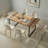 Modern Industrial 59" Rectangular Dining Table With Black Metal Legs And Engineering Wood Top-187452610