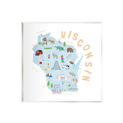 Au-616-Giclee " Wisconsin Sights Landmark Doodles "