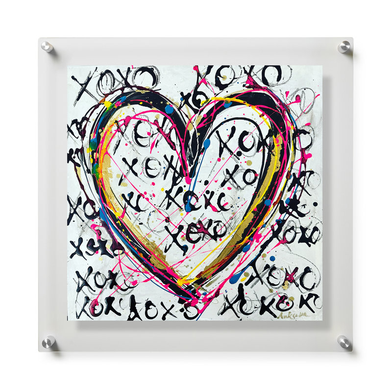 Xoxo par Ankana Goswami, H 32 po x l 32 po, Impression encadrée sans passe-partout