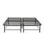 Structure de lit plateforme pleine grandeur en métal avec rangement sous le lit de 14 po - Sommier robuste, aucun sommier requis, base de lit noire de style industriel-1037048584