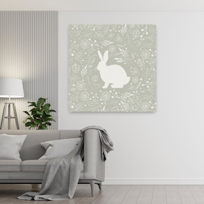 Art floral de lapin floral