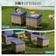 Ensemble de conversation modulaire en osier pour 5 personnes avec repose-pieds-130528244-130528249