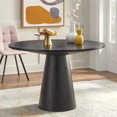 Boudot Round Solid Wood Base Dining Table