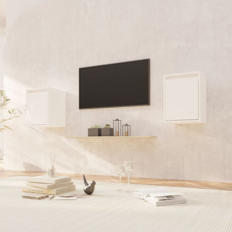 Armoire murale en bois massif, Blanc