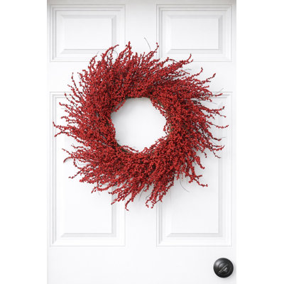 Grande couronne de baies rouges 32 po