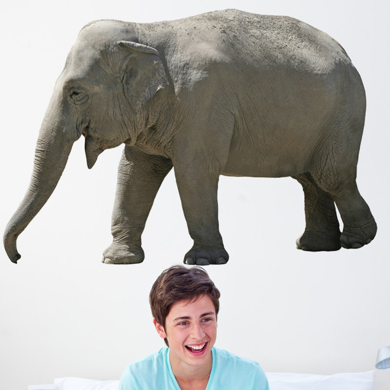 Adhésif décoratif éléphant Lumbering, 24 po x 36 po