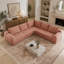 Canapé d'angle modulaire en forme de V, 5 places, 105 pouces, chenille rose, comprimé sous vide, pour salon
