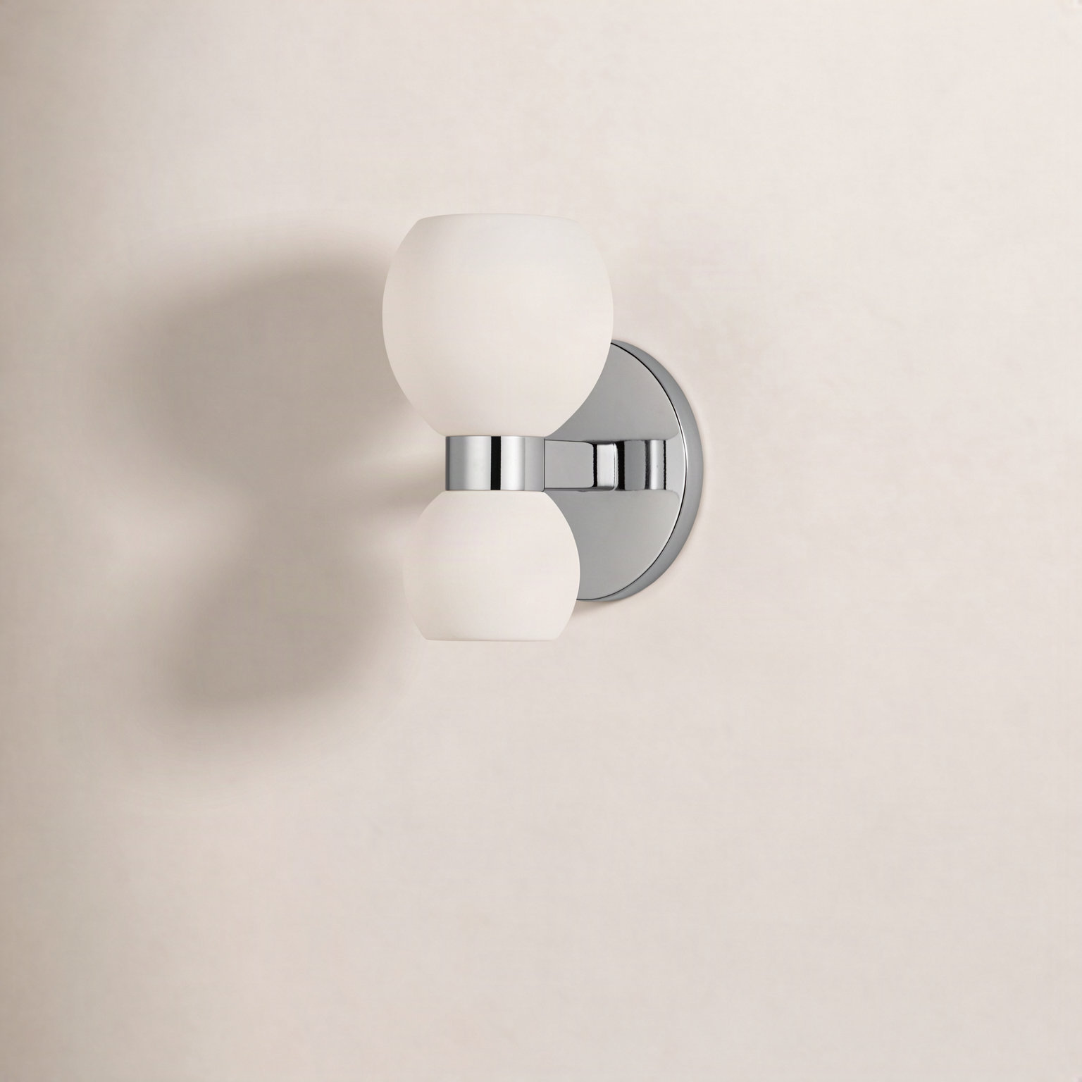 Londyn 2 Light Glass Dimmable Armed Sconce, Polished Nickel