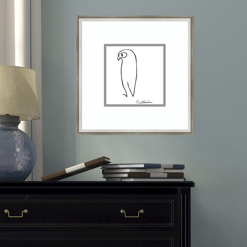 " Owl " by Pablo Picasso, 16" H x 16" W, Polished Brass Gold