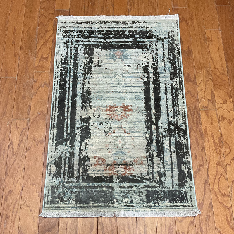 Williston Forge Turkish Modern Erased Design Wool & Silk Rug