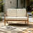 Outdoor Acacia Wood Loveseat with Cushions