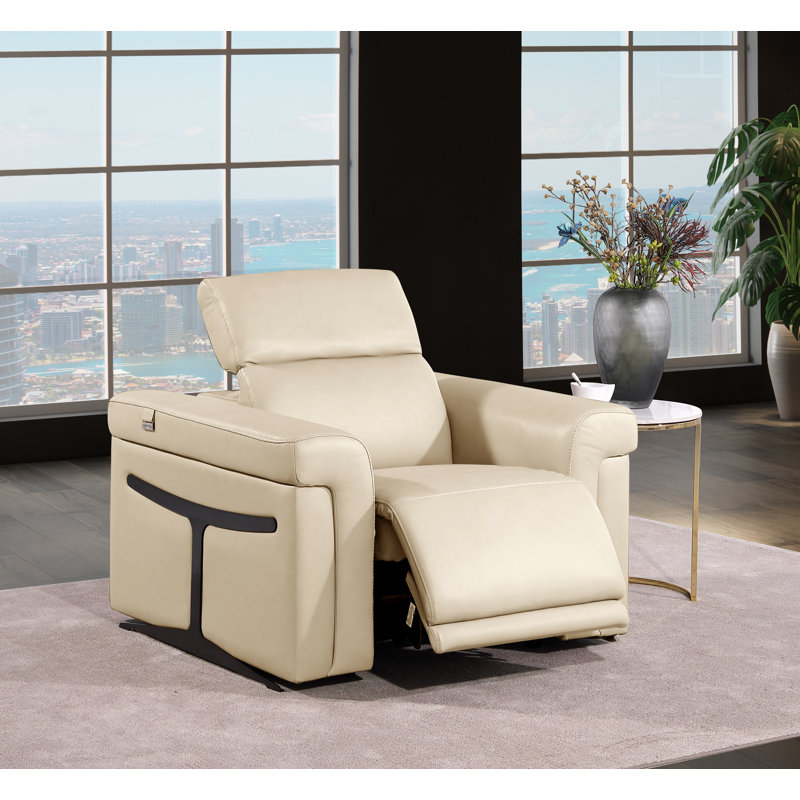 Fauteuil inclinable électrique Don cuir, Beige