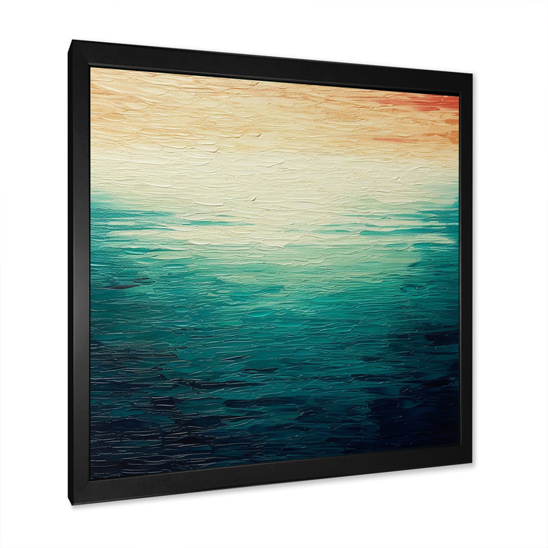«Minimalistic Essence Beach I - Minimalisme», art mural, Cadre simple noir, H 30 po x l 30 po x P 1,5 po