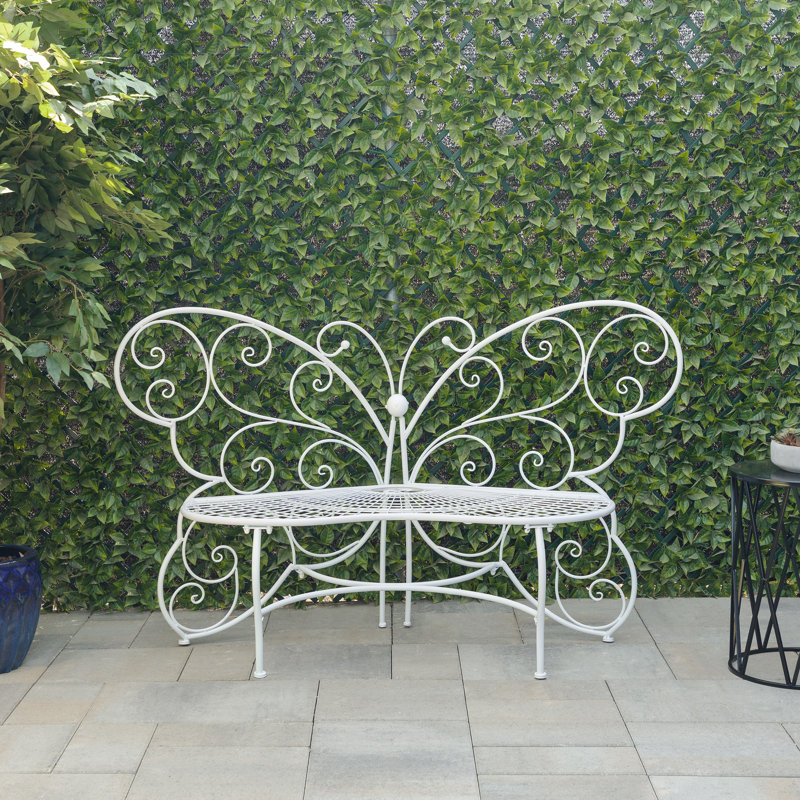 Banc de jardin en fer Breena, Blanc