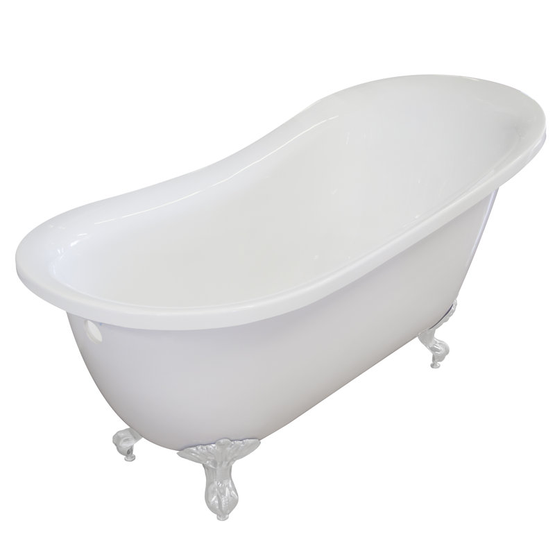 66.5'' x 30'' Freestanding Soaking Acrylic Bathtub, White