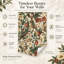 Floral Birds Peel and Stick Wallpaper, Vintage Botanical Pattern, Beige