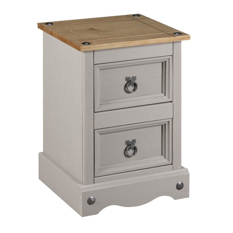 Upstream 2 Drawer Bedside Table Solid Wood