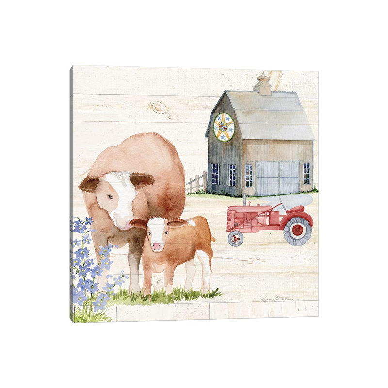 Life On The Farm I by Kathleen Parr McKenna - Wrapped Canvas Painting, 45.72 cm H x 45.72 cm W