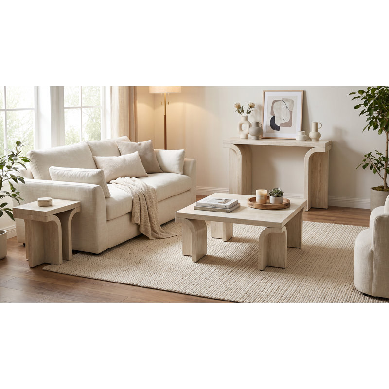Table basse carrée moderne en faux marbre avec pieds arqués - 55 cm, Small(15.75'' H X 21.7'' W X 21.7'' D)