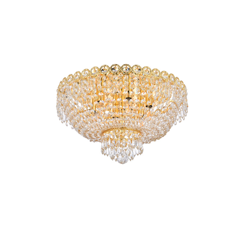Plafonnier encastré unique à 6 lumières 18 po Stoltz, Or, Coupe royale